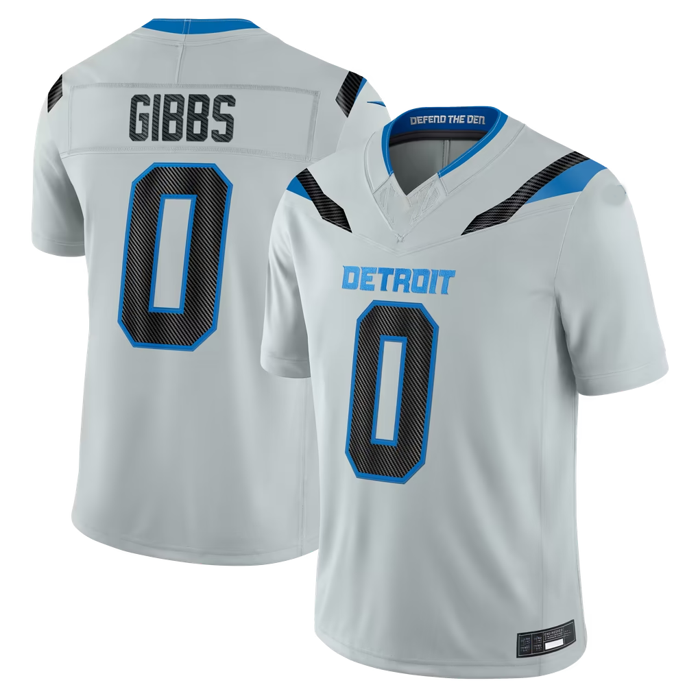 Parkc D.Lions #0 Jahmyr Gibbs Silver 2026 Rivalries Collection Limited Stitched Jerseys