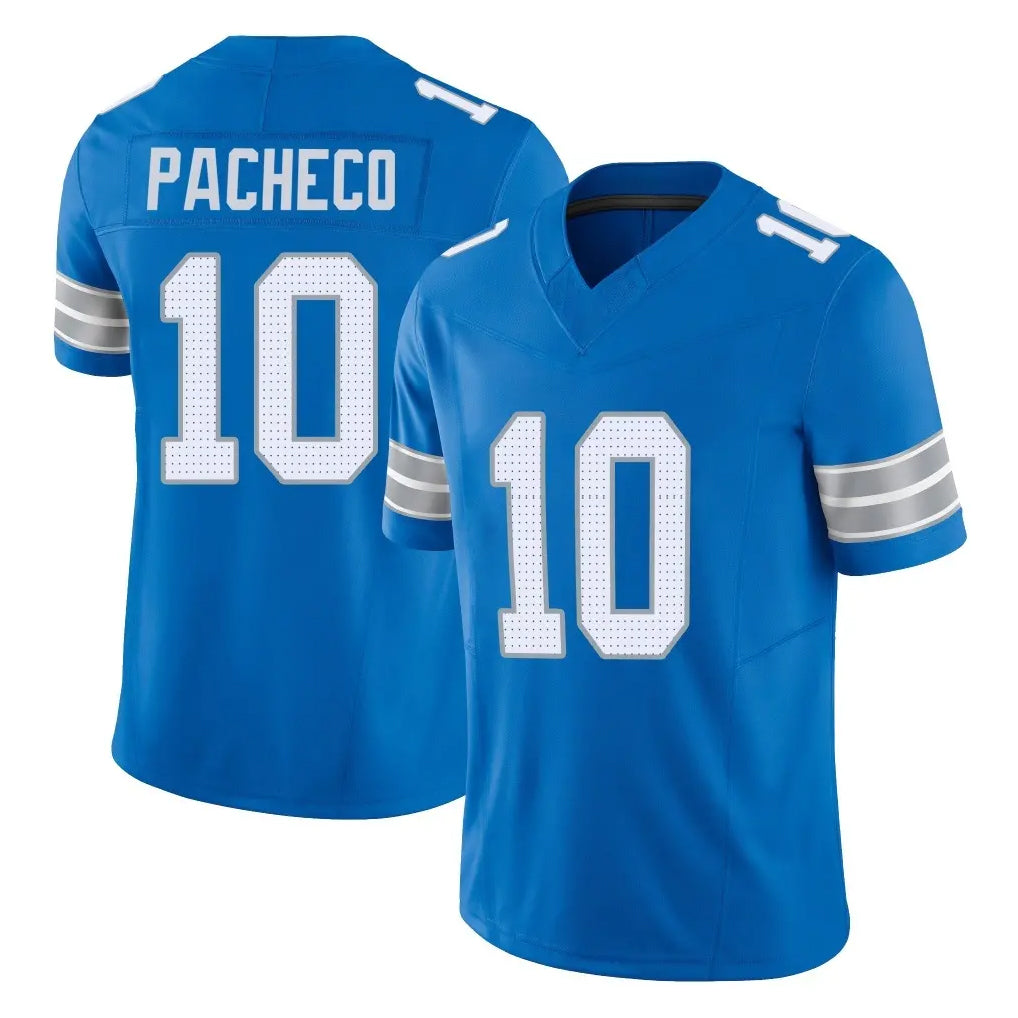 Parkc D.Lions #10 Isiah Pacheco Player Blue Limited Vapor F.U.S.E. Alternate Home Game Stitched Jerseys