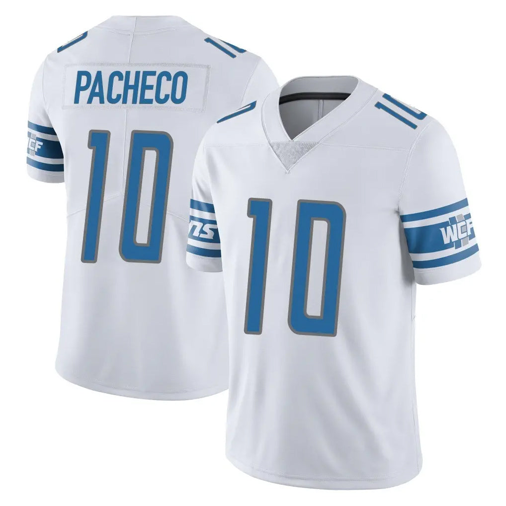 Parkc D.Lions #10 Isiah Pacheco Player White Limited Vapor Untouchable Home Game Stitched Jerseys