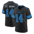 Parkc D.Lions #14 Amon-Ra St. Brown Player Black Alternate Home Game Stitched Jerseys