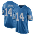 Parkc D.Lions #14 Amon-Ra St. Brown Player Blue Vapor Untouchable Throwback Game Stitched Jerseys