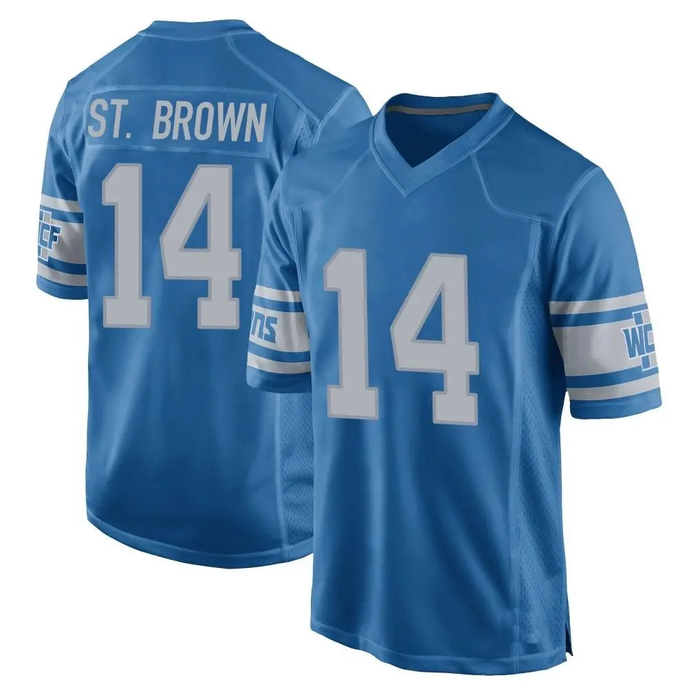 Parkc D.Lions #14 Amon-Ra St. Brown Player Blue Vapor Untouchable Throwback Game Stitched Jerseys