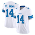 Parkc D.Lions #14 Amon-Ra St. Brown Player White Limited Vapor F.U.S.E. Alternate Home Game Stitched Jerseys