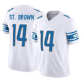 Parkc D.Lions #14 Amon-Ra St. Brown Player White Vapor F.U.S.E. Limited Home Game Stitched Jerseys