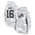 Parkc D.Lions #16 Jared Goff Player Arctic Camo Salute to Service Hoodies Limited Game Stitched Jerseys