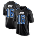 Parkc D.Lions #16 Jared Goff Player Black Fashion Home Game Stitched Jerseys