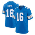 Parkc D.Lions #16 Jared Goff Player Blue Alternate Home Game Stitched Jerseys