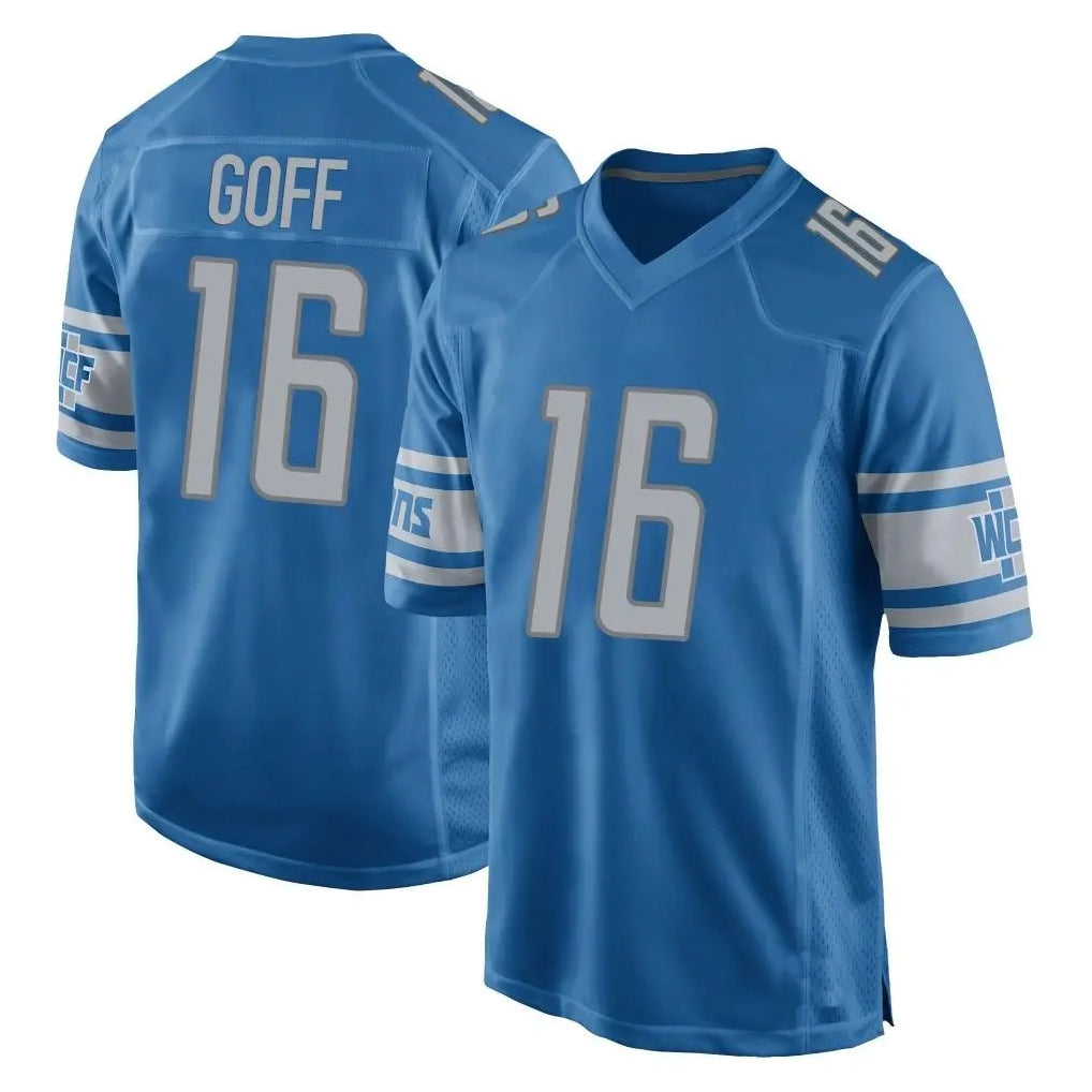 Parkc D.Lions #16 Jared Goff Player Blue Home Game Stitched Jerseys