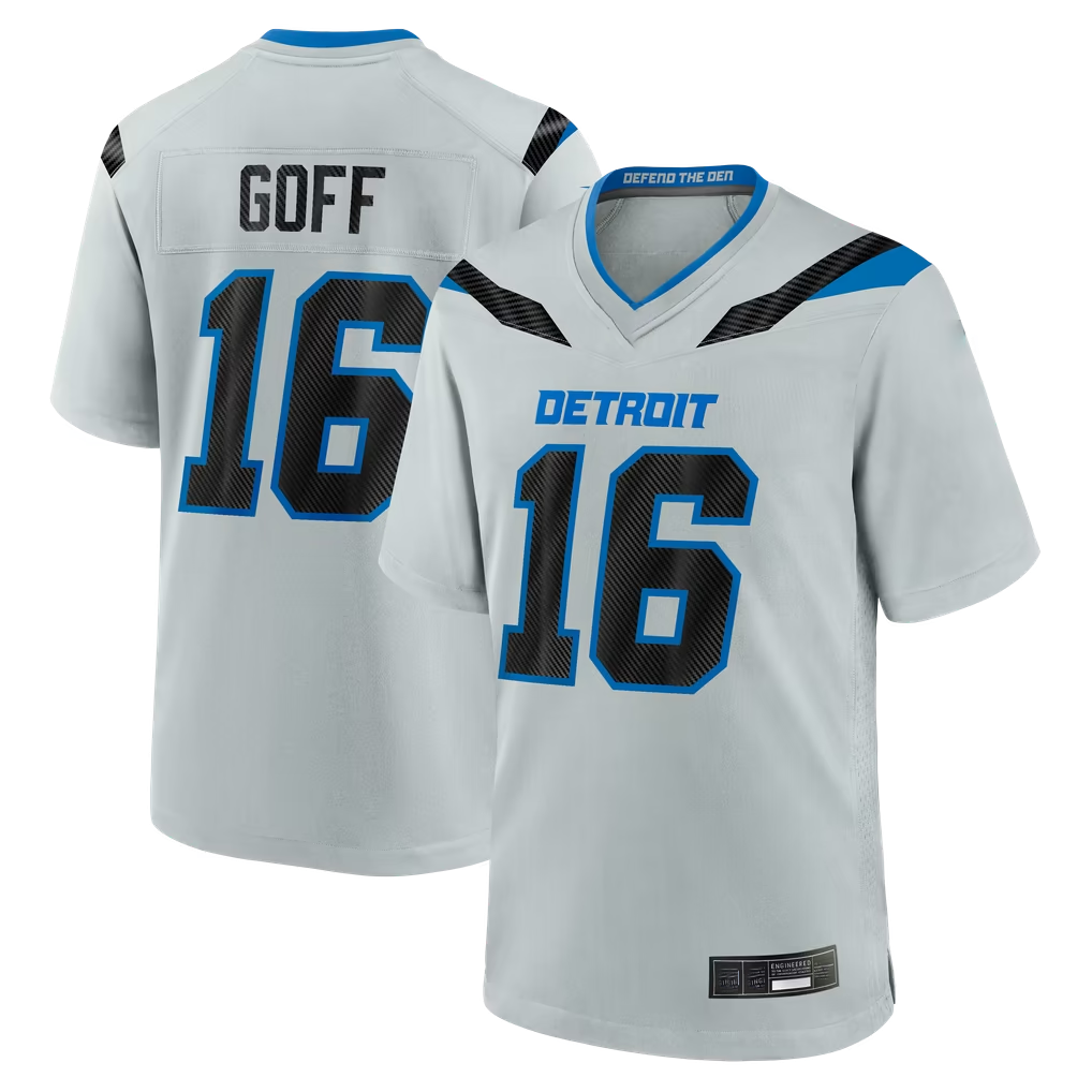 Parkc D.Lions #16 Jared Goff Silver 2026 Rivalries Collection Game Stitched Jerseys