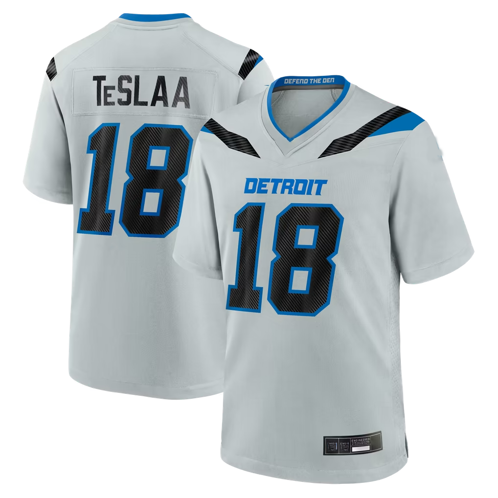 Parkc D.Lions #18 Isaac TeSlaa Detroit Silver 2026 Rivalries Collection Game Stitched Jerseys
