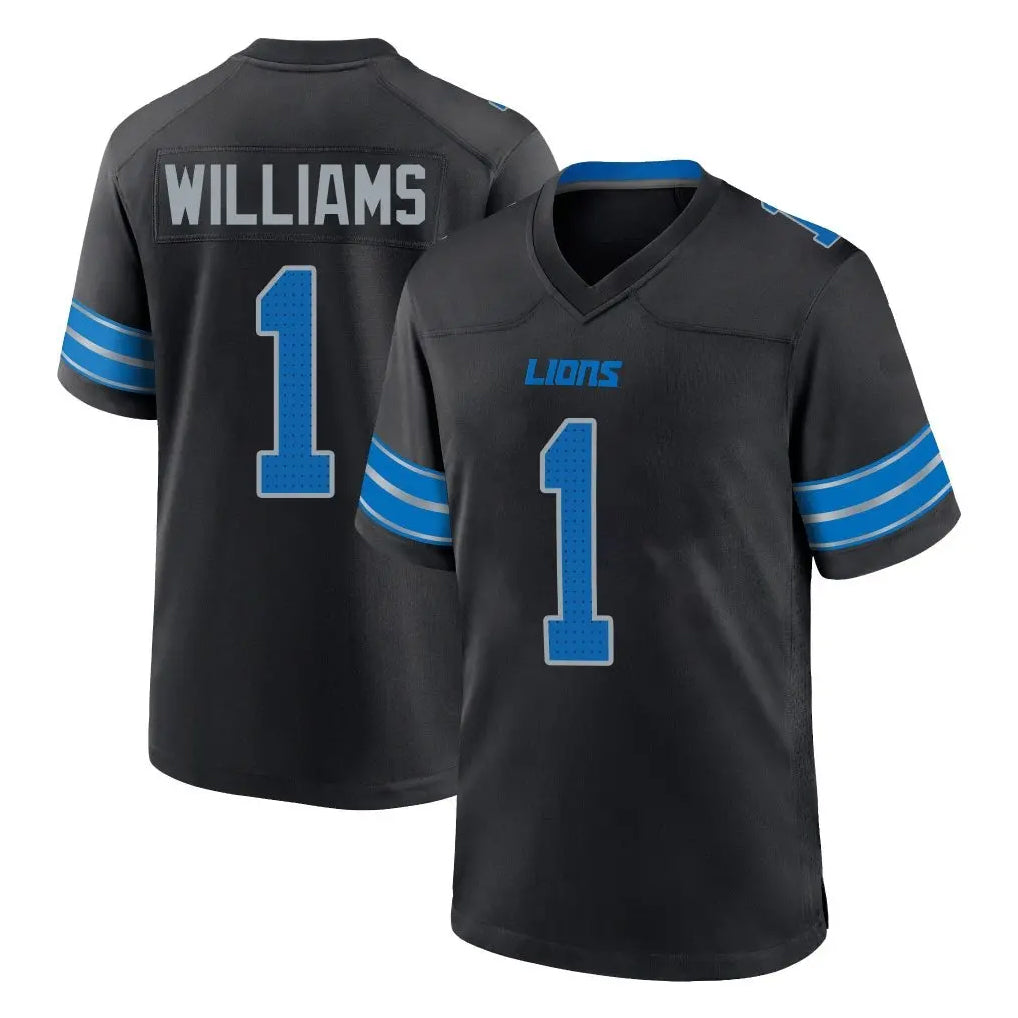 Parkc D.Lions #1 Jameson Williams Player Black Alternate Home Game Stitched Jerseys