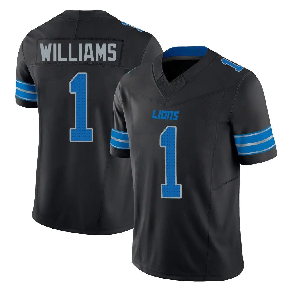Parkc D.Lions #1 Jameson Williams Player Black Alternate Vapor F.U.S.E. Limited Home Game Stitched Jerseys