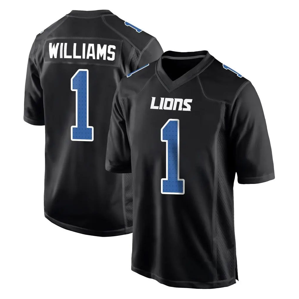 Parkc D.Lions #1 Jameson Williams Player Black Fashion Home Game Stitched Jerseys