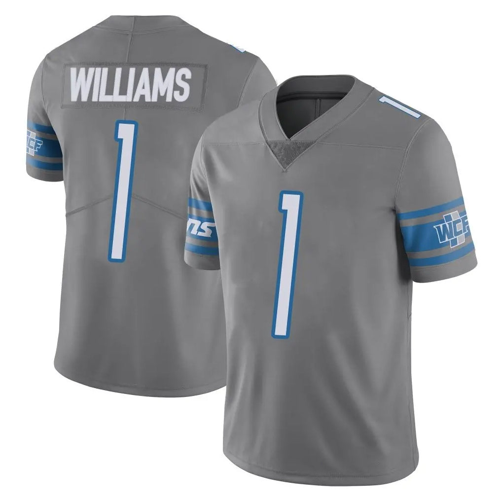 Parkc D.Lions #1 Jameson Williams Player Gray Vapor Untouchable Limited Home Game Stitched Jerseys