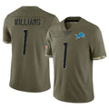 Parkc D.Lions #1 Jameson Williams Player Olive Salute To Service Limited Stitched Jerseys