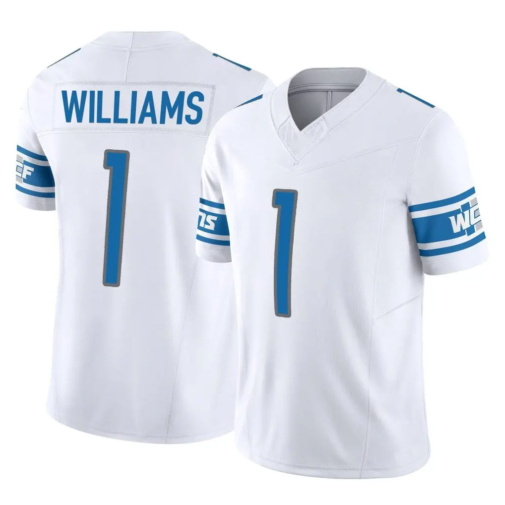 Parkc D.Lions #1 Jameson Williams Player White Vapor F.U.S.E. Limited Home Game Stitched Jerseys