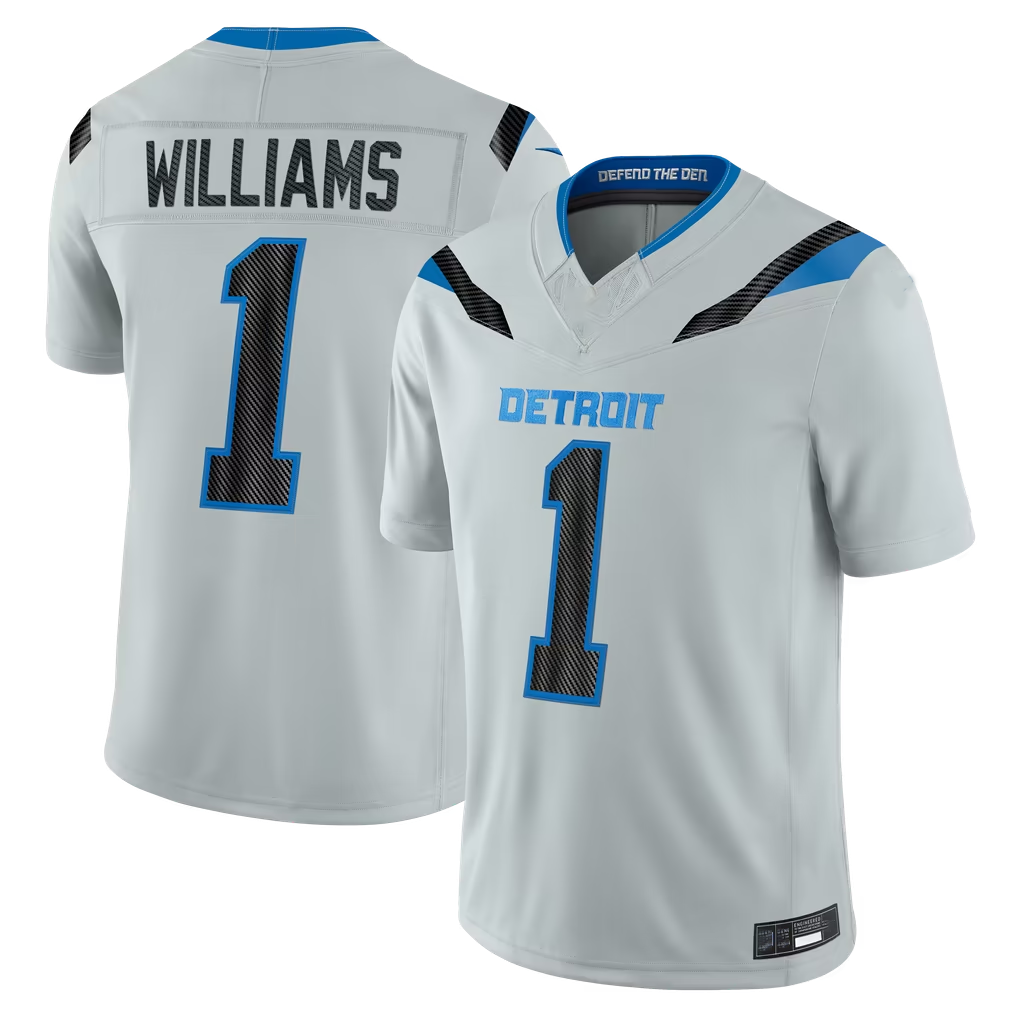 Parkc D.Lions #1 Jameson Williams Silver 2026 Rivalries Collection Limited Stitched Jerseys