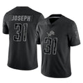 Parkc D.Lions #31 Kerby Joseph Player Black Reflective Limited Home Game Stitched Jerseys