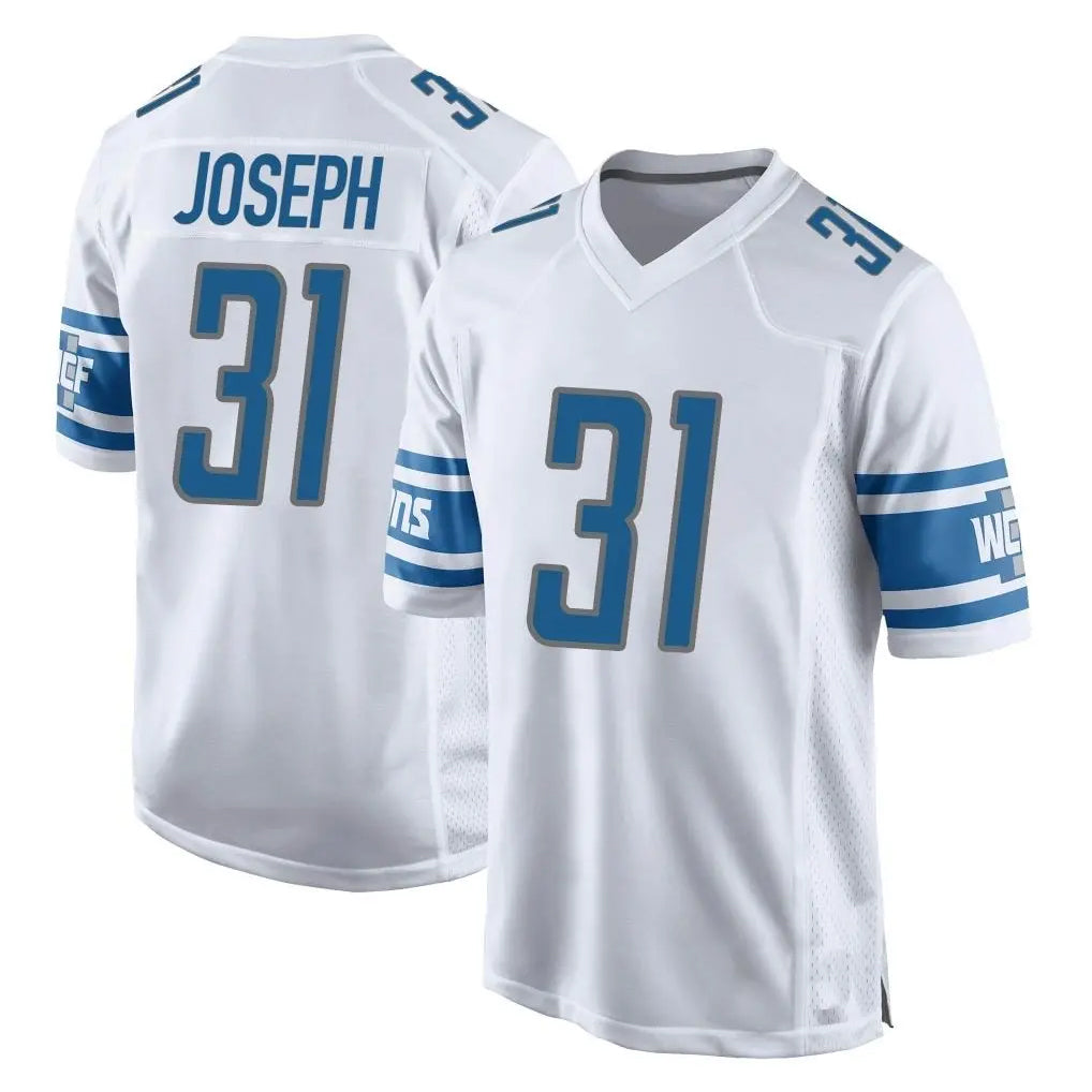 Parkc D.Lions #31 Kerby Joseph Player White Home Game Stitched Jerseys