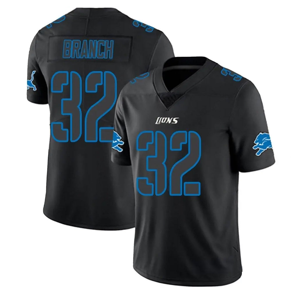 Parkc D.Lions #32 Brian Branch Player Black Impact Limited Home Game Stitched Jerseys