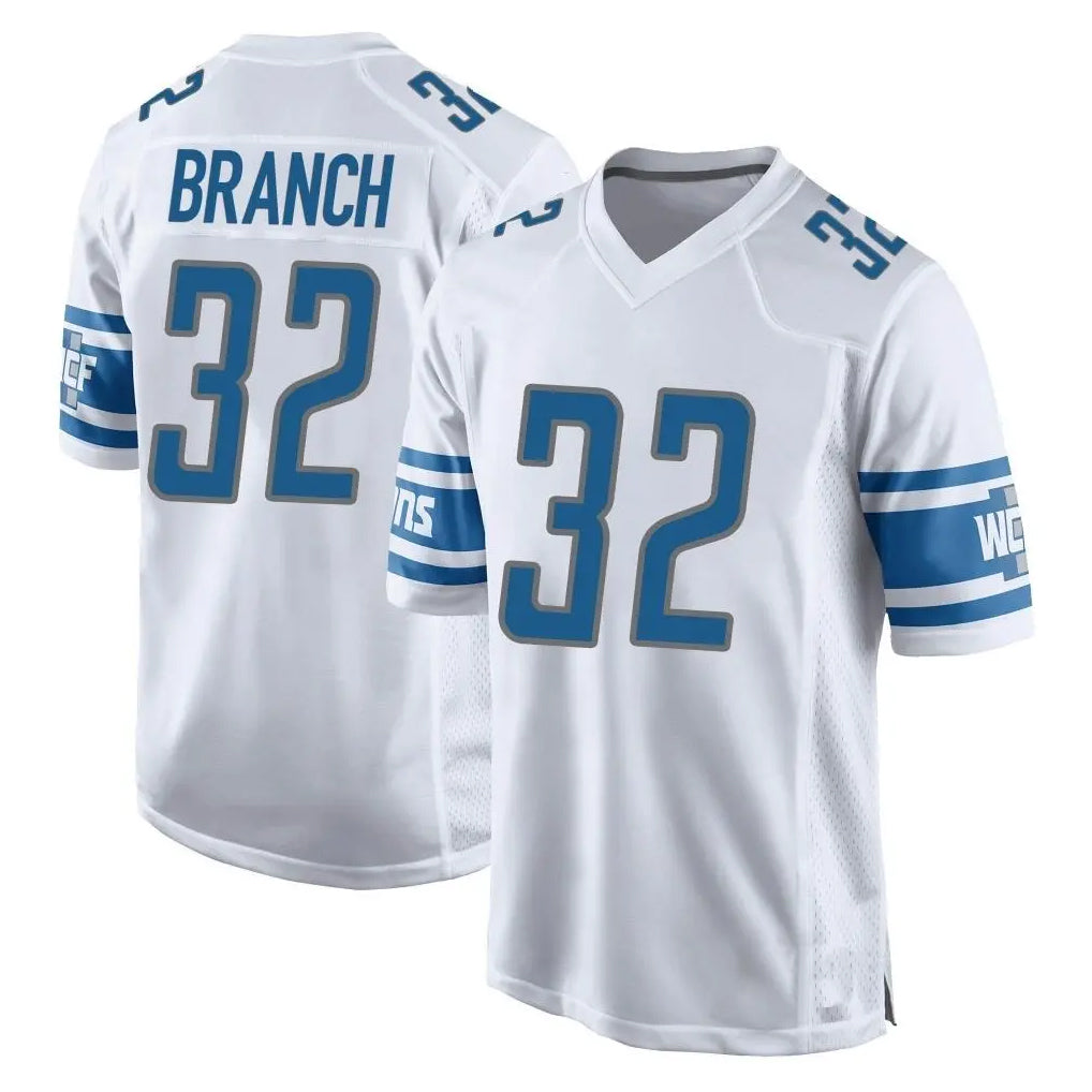 Parkc D.Lions #32 Brian Branch Player White Home Game Stitched Jerseys