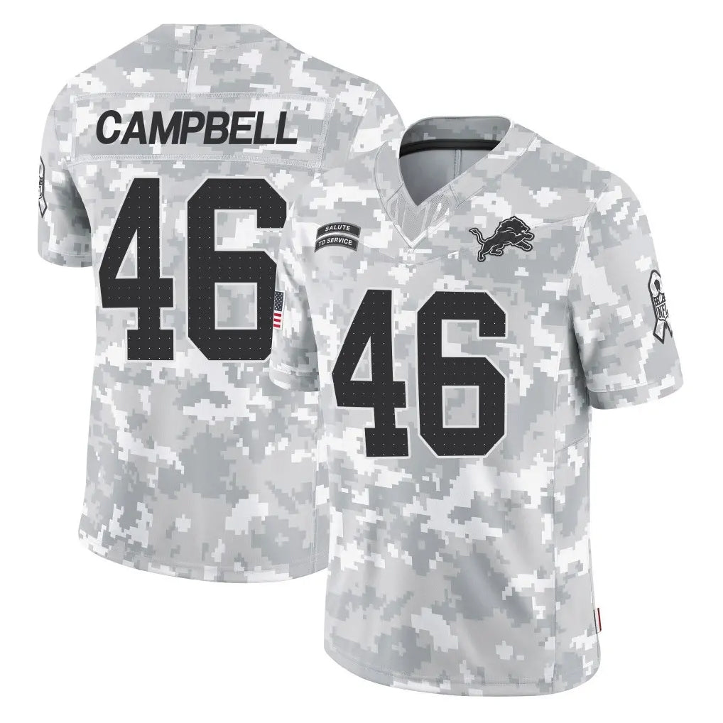 Parkc D.Lions #46 Jack Campbell Player Arctic Camo Salute To Service Limited Stitched Jerseys