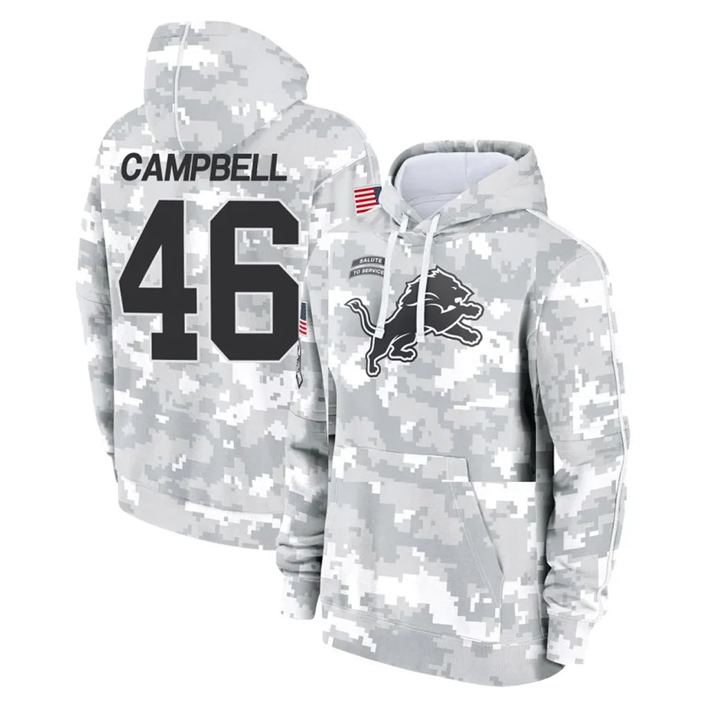 Parkc D.Lions #46 Jack Campbell Player Arctic Camo Salute to Service Hoodies Limited Game Stitched Jerseys