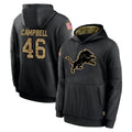 Parkc D.Lions #46 Jack Campbell Player Black Salute to Service Hoodies Limited Game Stitched Jerseys