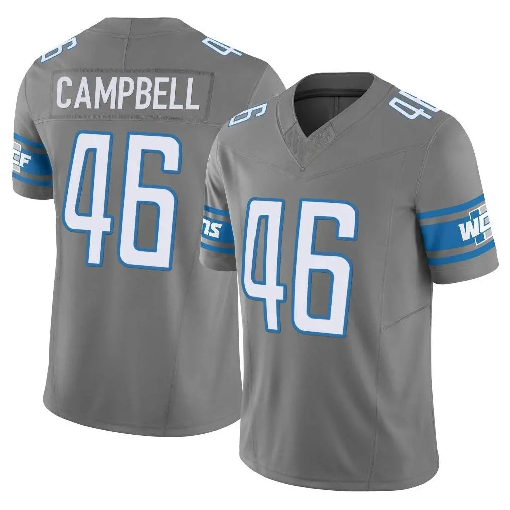 Parkc D.Lions #46 Jack Campbell Player Gray Vapor F.U.S.E. Limited Home Game Stitched Jerseys
