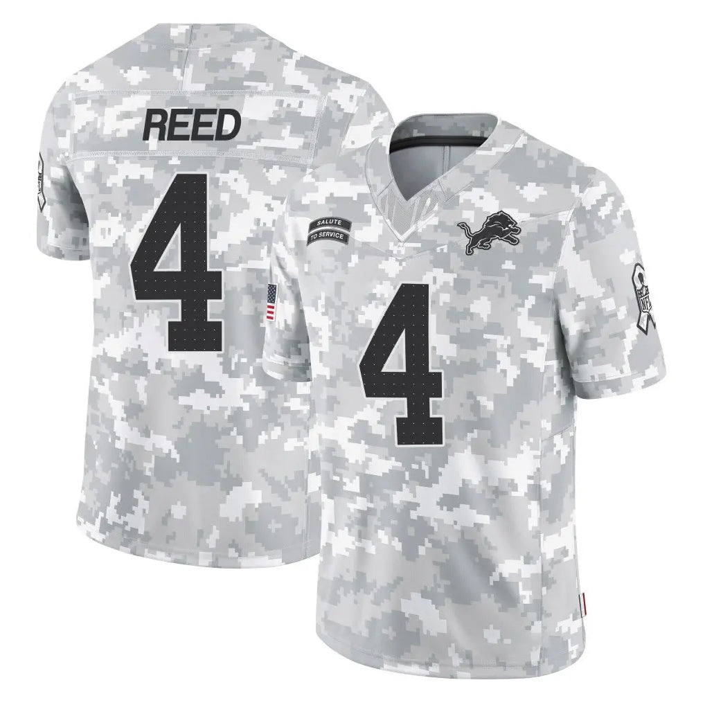 Parkc D.Lions #4 D.J. Reed Player Arctic Camo Salute To Service Limited Stitched Jerseys