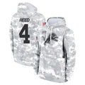 Parkc D.Lions #4 D.J. Reed Player Arctic Camo Salute to Service Hoodies Limited Game Stitched Jerseys