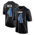 Parkc D.Lions #4 D.J. Reed Player Black Fashion Home Game Stitched Jerseys