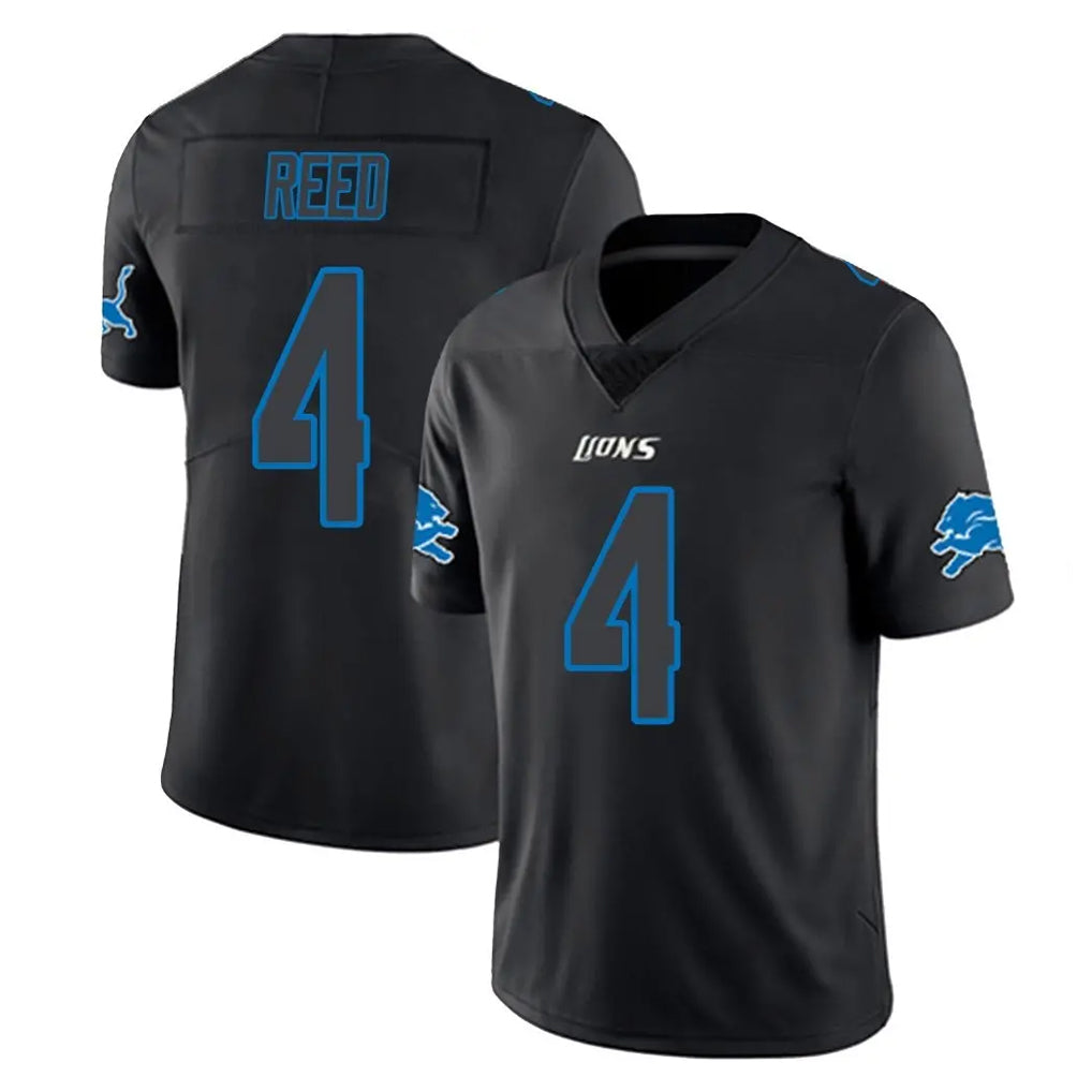 Parkc D.Lions #4 D.J. Reed Player Black Impact Limited Home Game Stitched Jerseys
