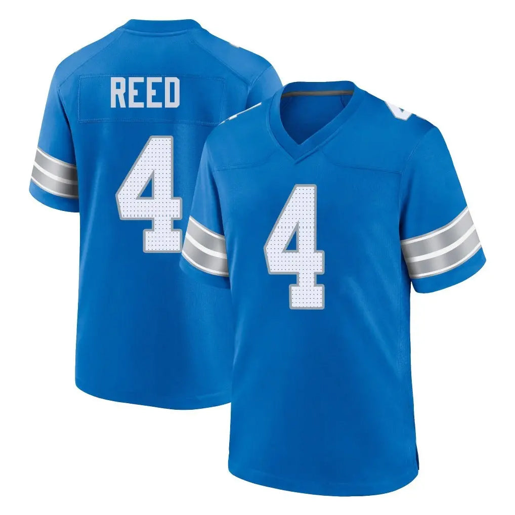 Parkc D.Lions #4 D.J. Reed Player Blue Alternate Home Game Stitched Jerseys