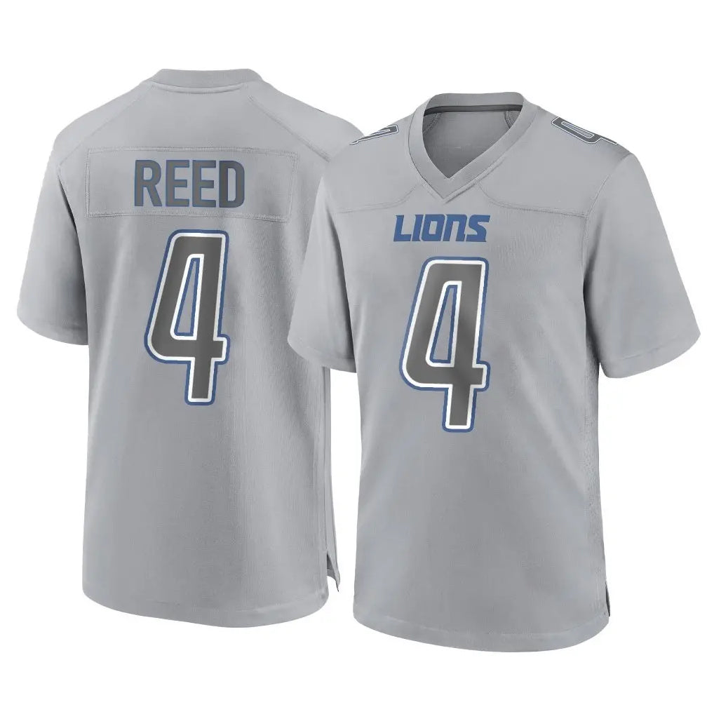 Parkc D.Lions #4 D.J. Reed Player Gray Atmosphere Fashion Home Game Stitched Jerseys