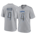 Parkc D.Lions #4 D.J. Reed Player Gray Atmosphere Fashion Home Game Stitched Jerseys