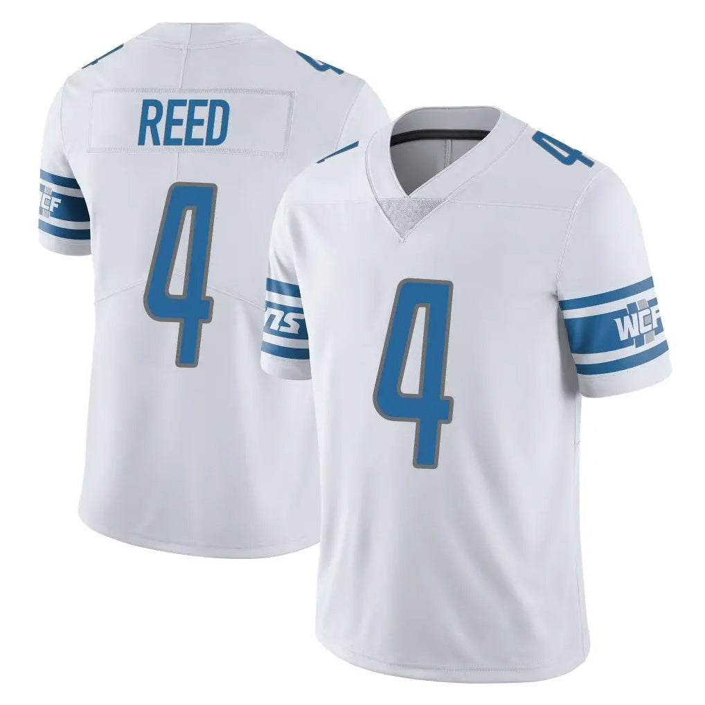 Parkc D.Lions #4 D.J. Reed Player White Limited Vapor Untouchable Home Game Stitched Jerseys
