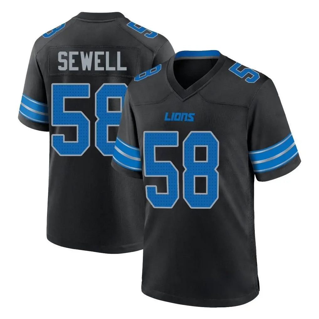 Parkc D.Lions #58 Penei Sewell Player Black Alternate Home Game Stitched Jerseys