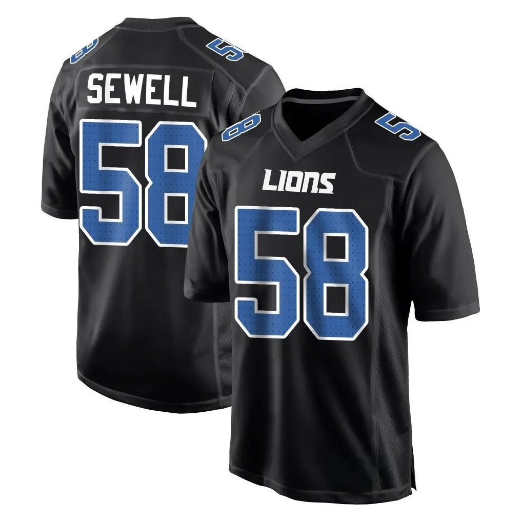Parkc D.Lions #58 Penei Sewell Player Black Fashion Home Game Stitched Jerseys
