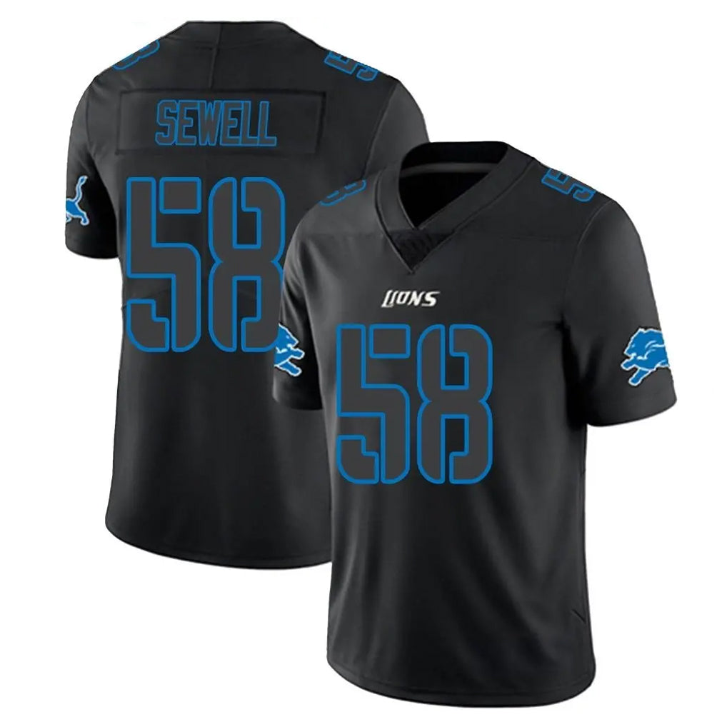 Parkc D.Lions #58 Penei Sewell Player Black Impact Limited Home Game Stitched Jerseys