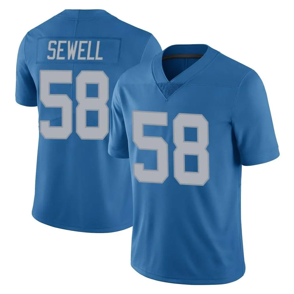 Parkc D.Lions #58 Penei Sewell Player Blue Limited Throwback Vapor Untouchable Stitched Jerseys