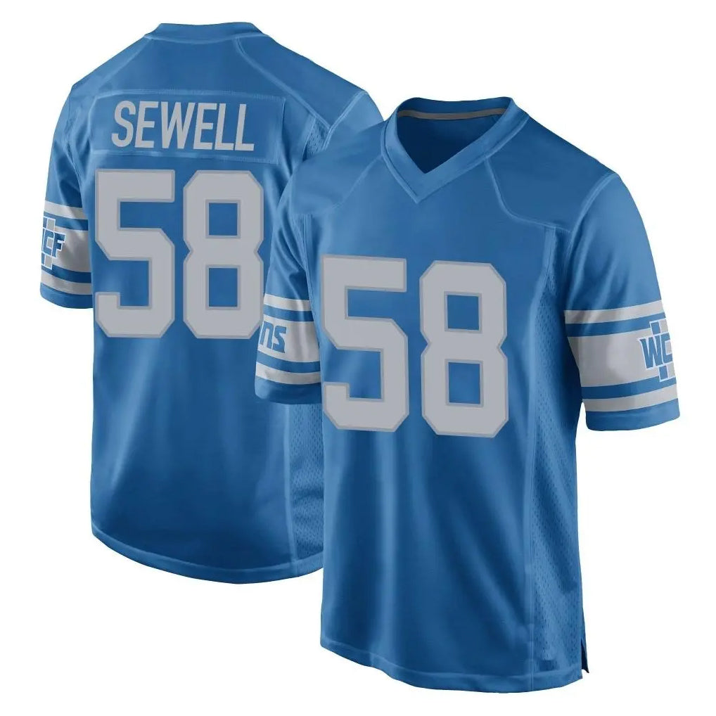 Parkc D.Lions #58 Penei Sewell Player Blue Vapor Untouchable Throwback Game Stitched Jerseys