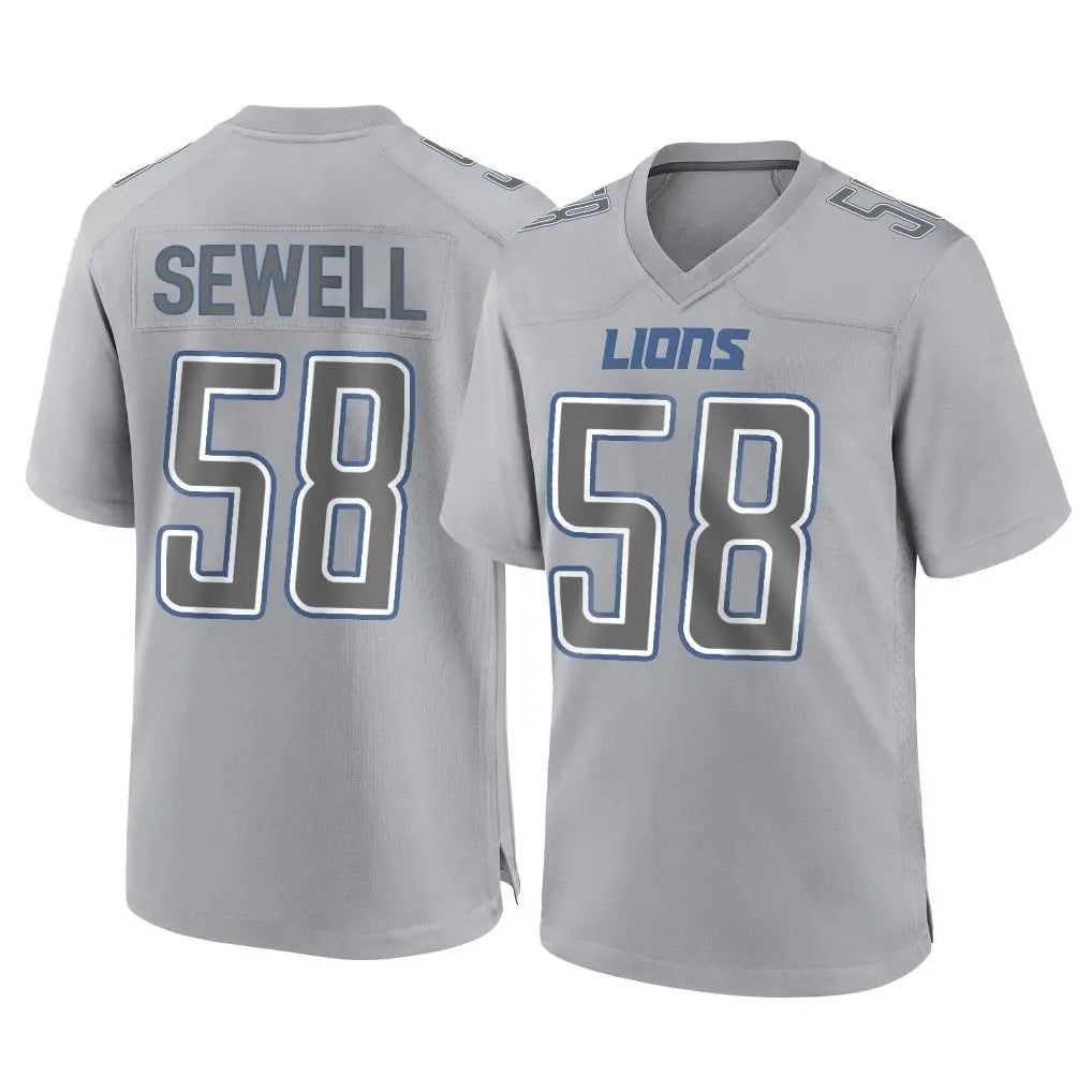 Parkc D.Lions #58 Penei Sewell Player Gray Atmosphere Fashion Home Game Stitched Jerseys