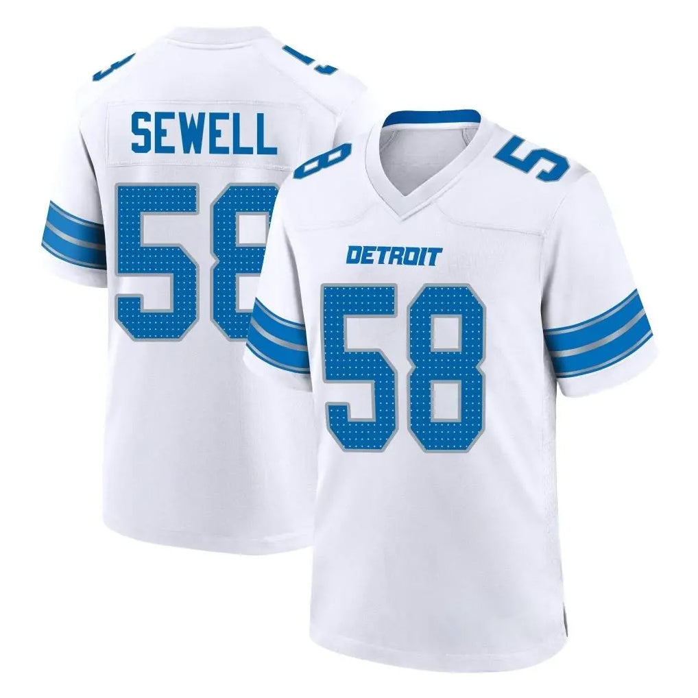 Parkc D.Lions #58 Penei Sewell Player White Alternate Home Game Stitched Jerseys