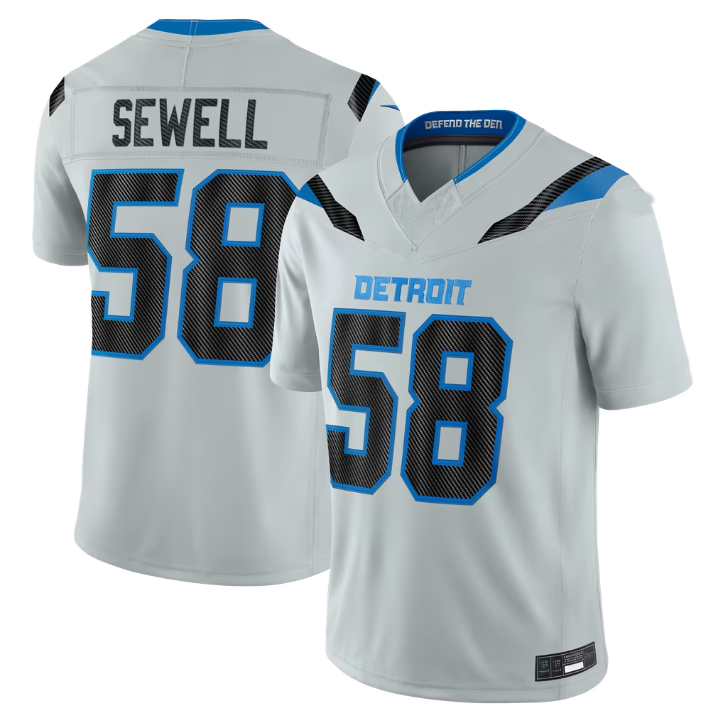 Parkc D.Lions #58 Penei Sewell Silver 2026 Rivalries Collection Limited Stitched Jerseys