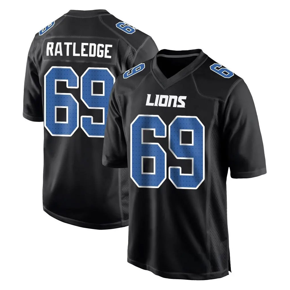 Parkc D.Lions #69 Tate Ratledge Player Black Fashion Home Game Stitched Jerseys