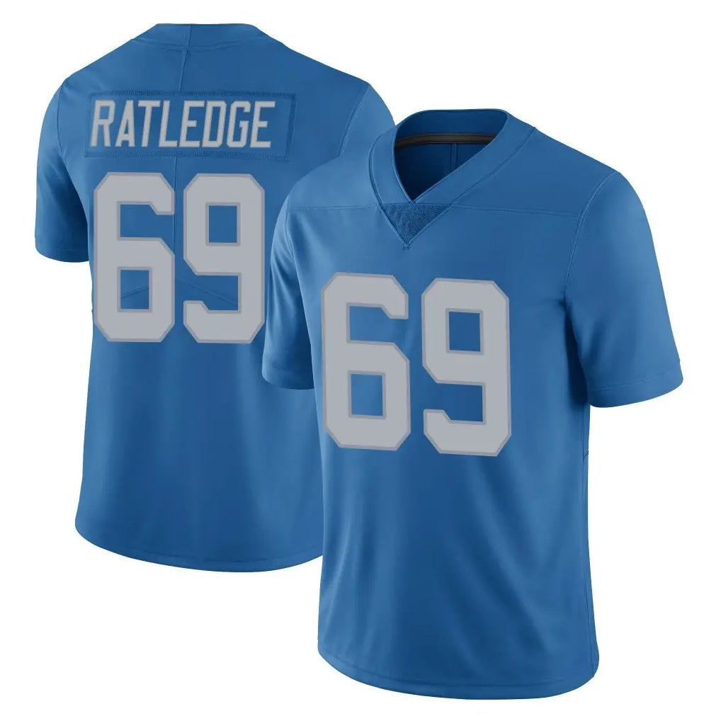 Parkc D.Lions #69 Tate Ratledge Player Blue Limited Throwback Vapor Untouchable Stitched Jerseys