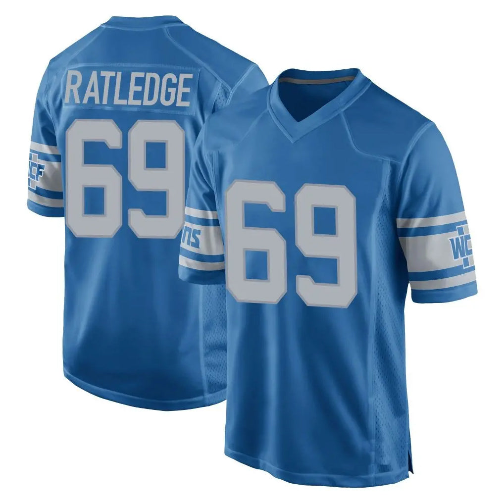 Parkc D.Lions #69 Tate Ratledge Player Blue Vapor Untouchable Throwback Game Stitched Jerseys