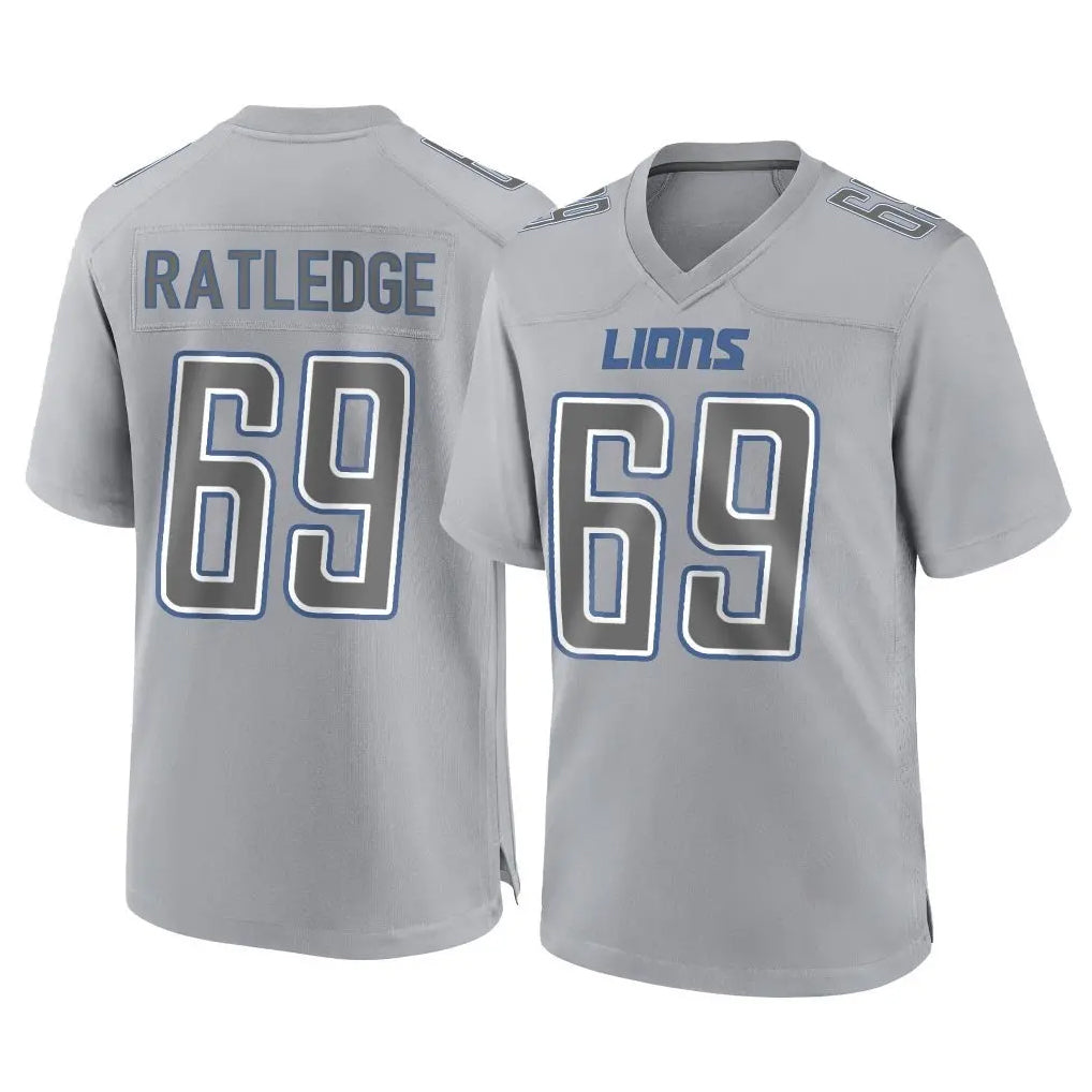 Parkc D.Lions #69 Tate Ratledge Player Gray Atmosphere Fashion Home Game Stitched Jerseys
