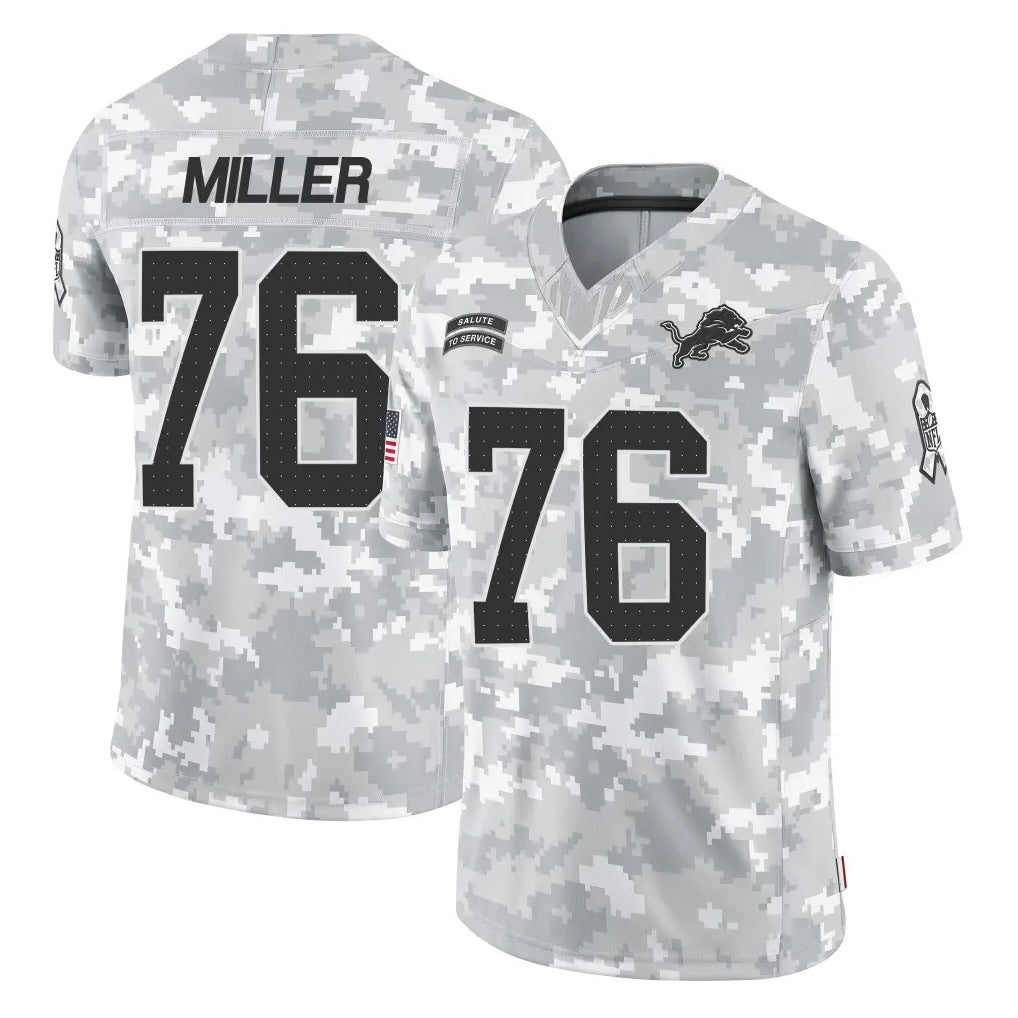 Parkc D.Lions #76 Blake Miller Player Arctic Camo Salute To Service Limited Stitched Jerseys